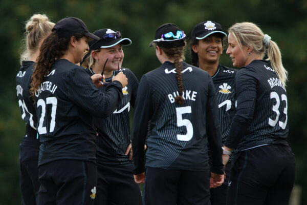 CHIPSTEAD, ENGLAND - JULY 17: Surrey Women vs Kent Women - Women's London Championship at Chipstead on July 17, 2023 in Chipstead, England. (Photo by Ben Prior-Wandesforde/Surrey CCC)